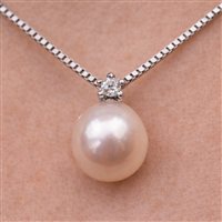 Collana Comete Donna in Oro bianco Perla GLP206 - GLP206